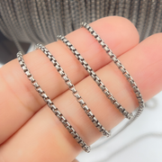 Oxidized Sterling Silver Box Chains